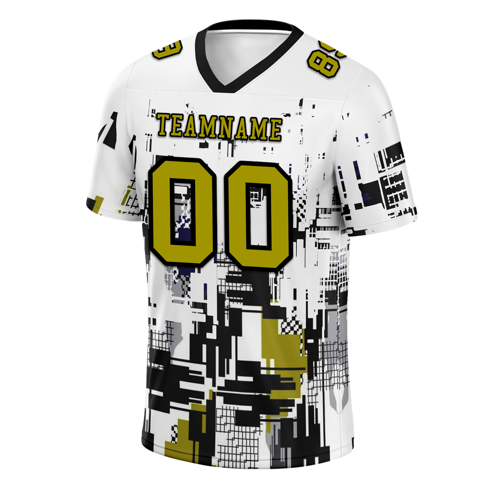 Custom White Graffiti Pattern Orange Personalized Authentic Football Jersey FBJ02-bc0fabe