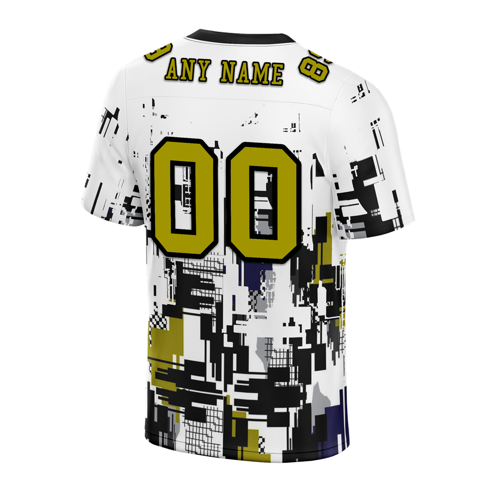 Custom White Graffiti Pattern Orange Personalized Authentic Football Jersey FBJ02-bc0fabe
