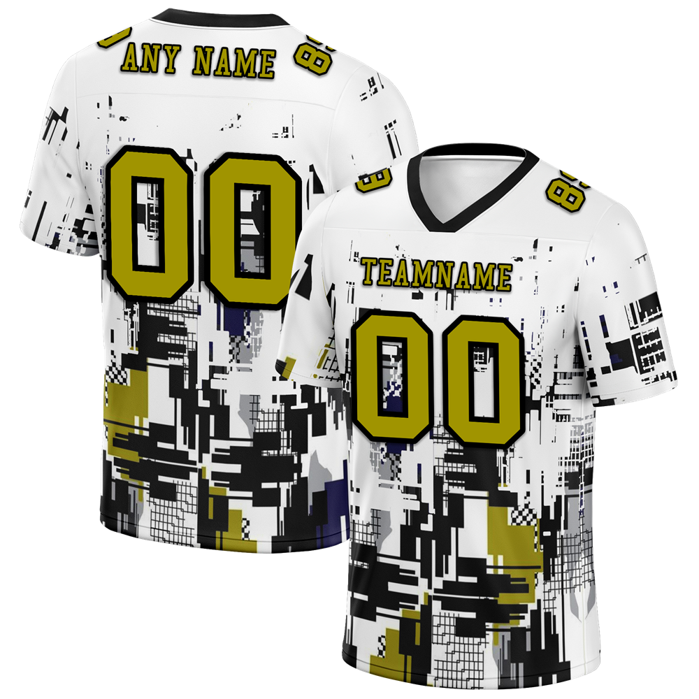 Custom White Graffiti Pattern Orange Personalized Authentic Football Jersey FBJ02-bc0fabe