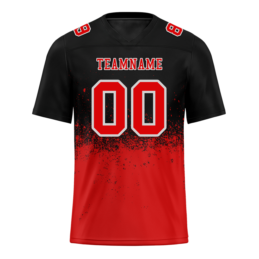 Custom Black Red Graffiti Pattern Red Personalized Authentic Football Jersey FBJ02-bc0fabf
