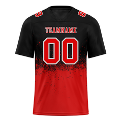 Custom Black Red Graffiti Pattern Red Personalized Authentic Football Jersey FBJ02-bc0fabf