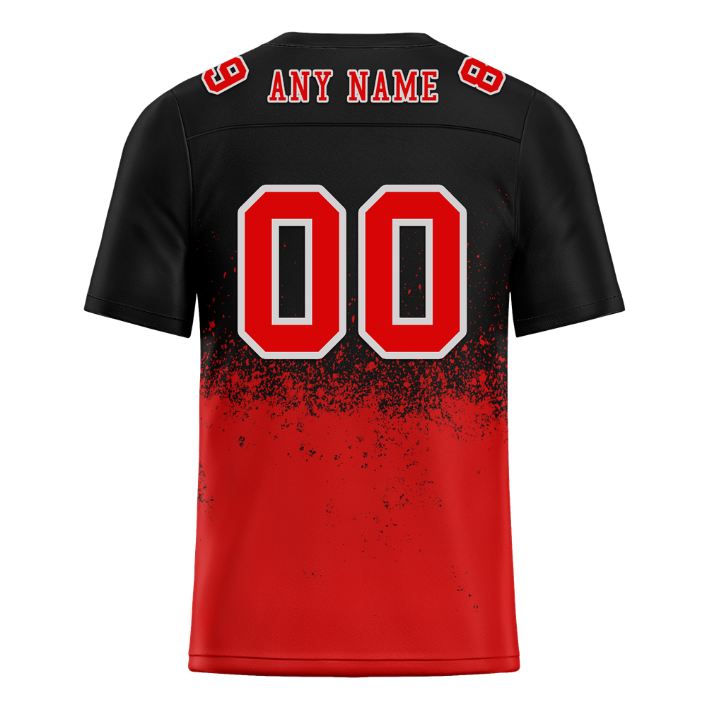 Custom Black Red Graffiti Pattern Red Personalized Authentic Football Jersey FBJ02-bc0fabf