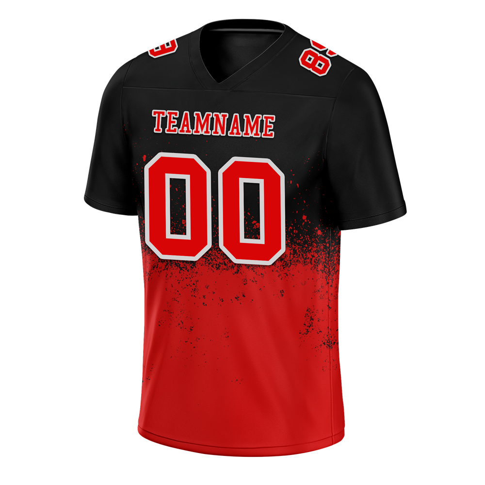 Custom Black Red Graffiti Pattern Red Personalized Authentic Football Jersey FBJ02-bc0fabf