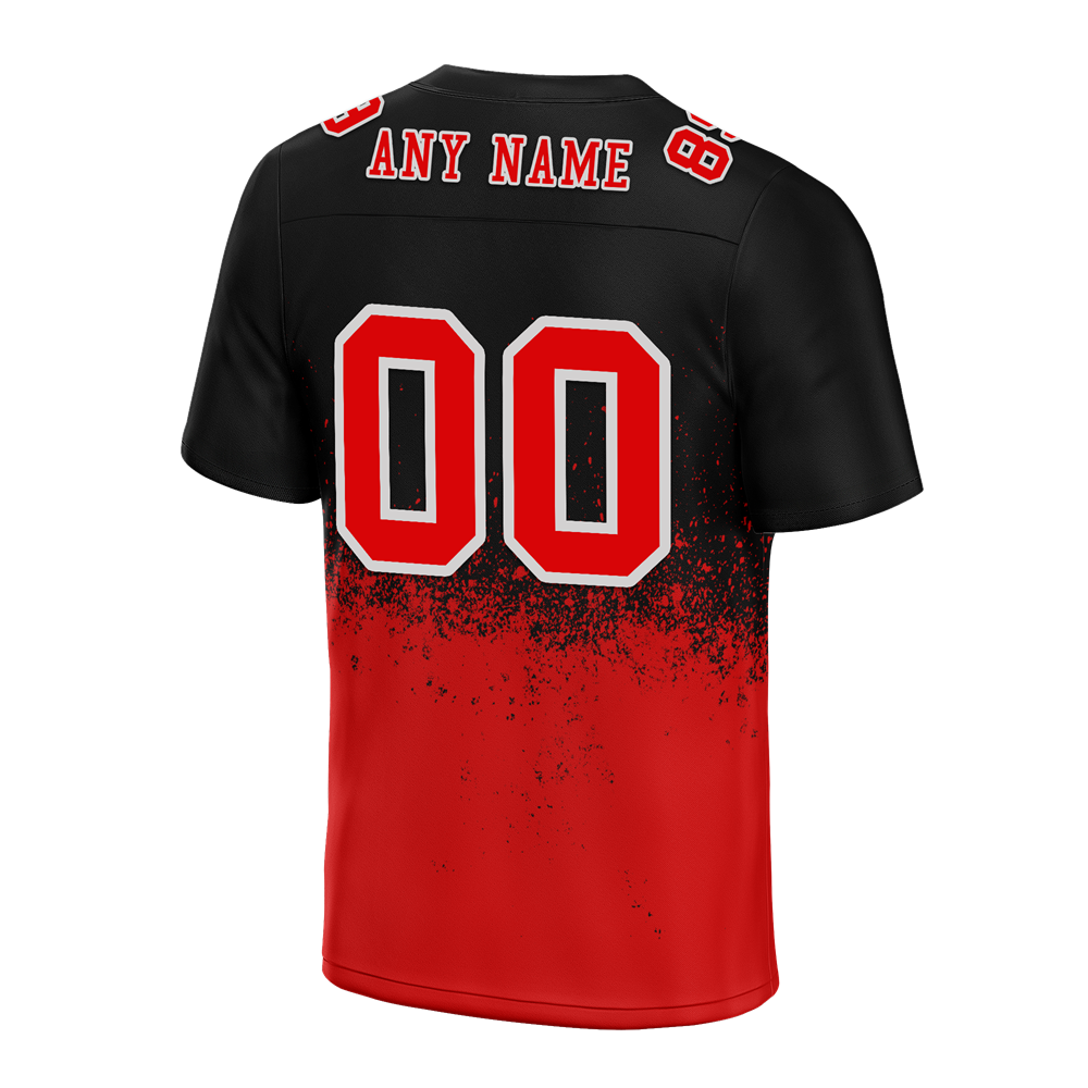 Custom Black Red Graffiti Pattern Red Personalized Authentic Football Jersey FBJ02-bc0fabf