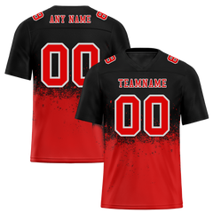 Custom Black Red Graffiti Pattern Red Personalized Authentic Football Jersey FBJ02-bc0fabf