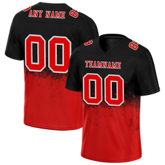 Custom Black Red Graffiti Pattern Red Personalized Authentic Football Jersey FBJ02-bc0fabf