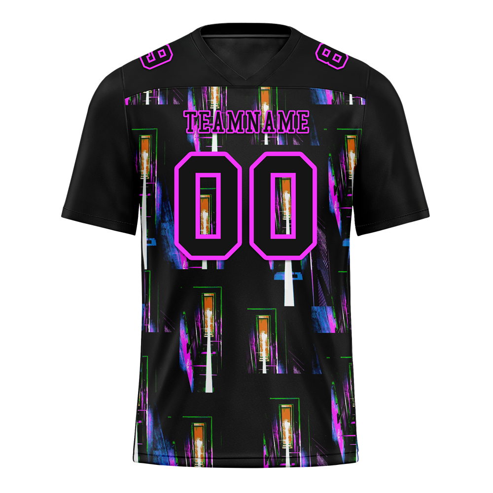 Custom Black Graffiti Pattern Black Personalized Authentic Football Jersey FBJ02-bc0fab7