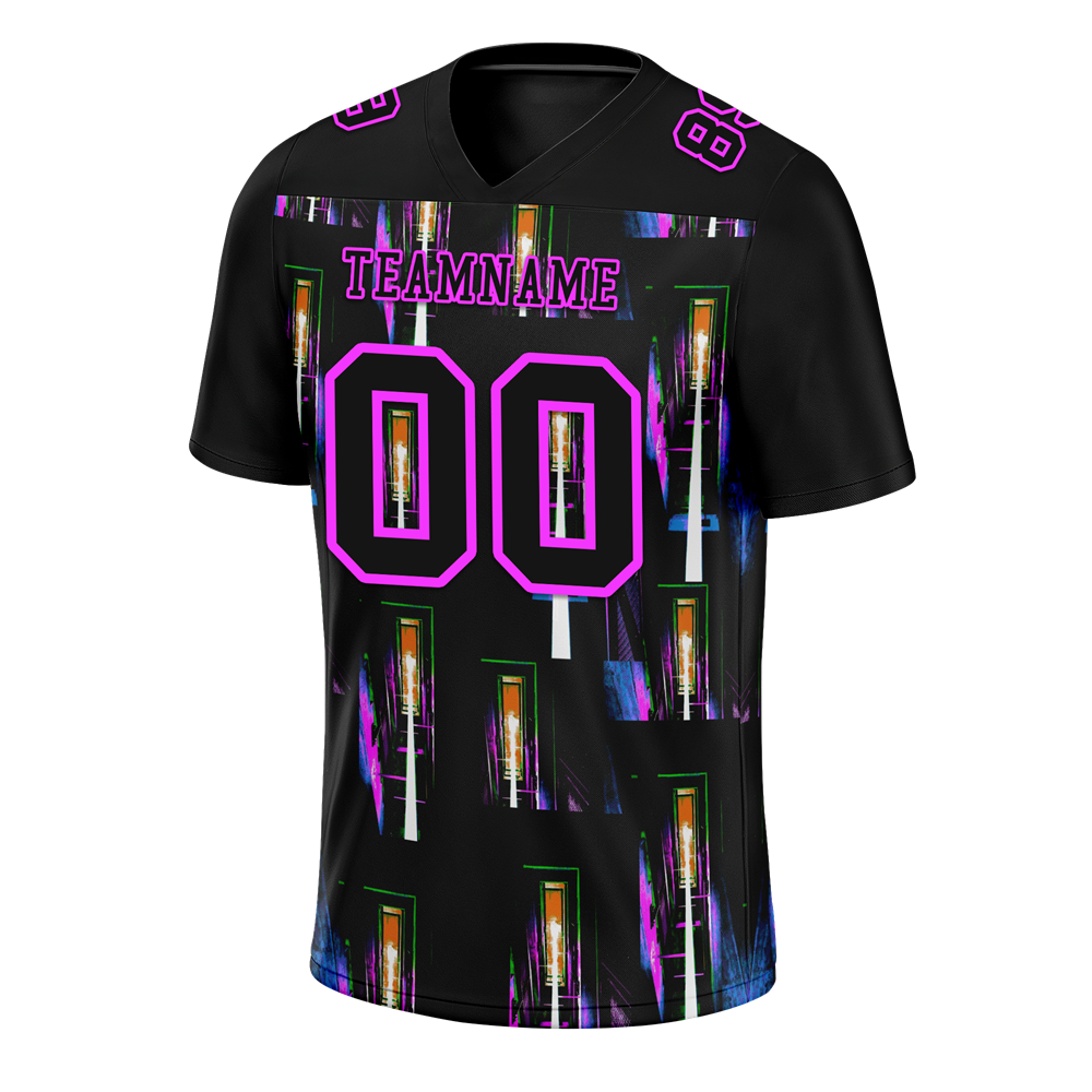 Custom Black Graffiti Pattern Black Personalized Authentic Football Jersey FBJ02-bc0fab7