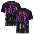Custom Black Graffiti Pattern Black Personalized Authentic Football Jersey FBJ02-bc0fab7