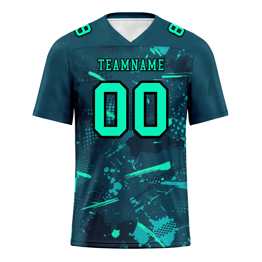 Custom Green Graffiti Pattern Green Personalized Authentic Football Jersey FBJ02-bc0fab8
