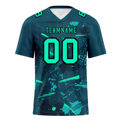 Custom Green Graffiti Pattern Green Personalized Authentic Football Jersey FBJ02-bc0fab8