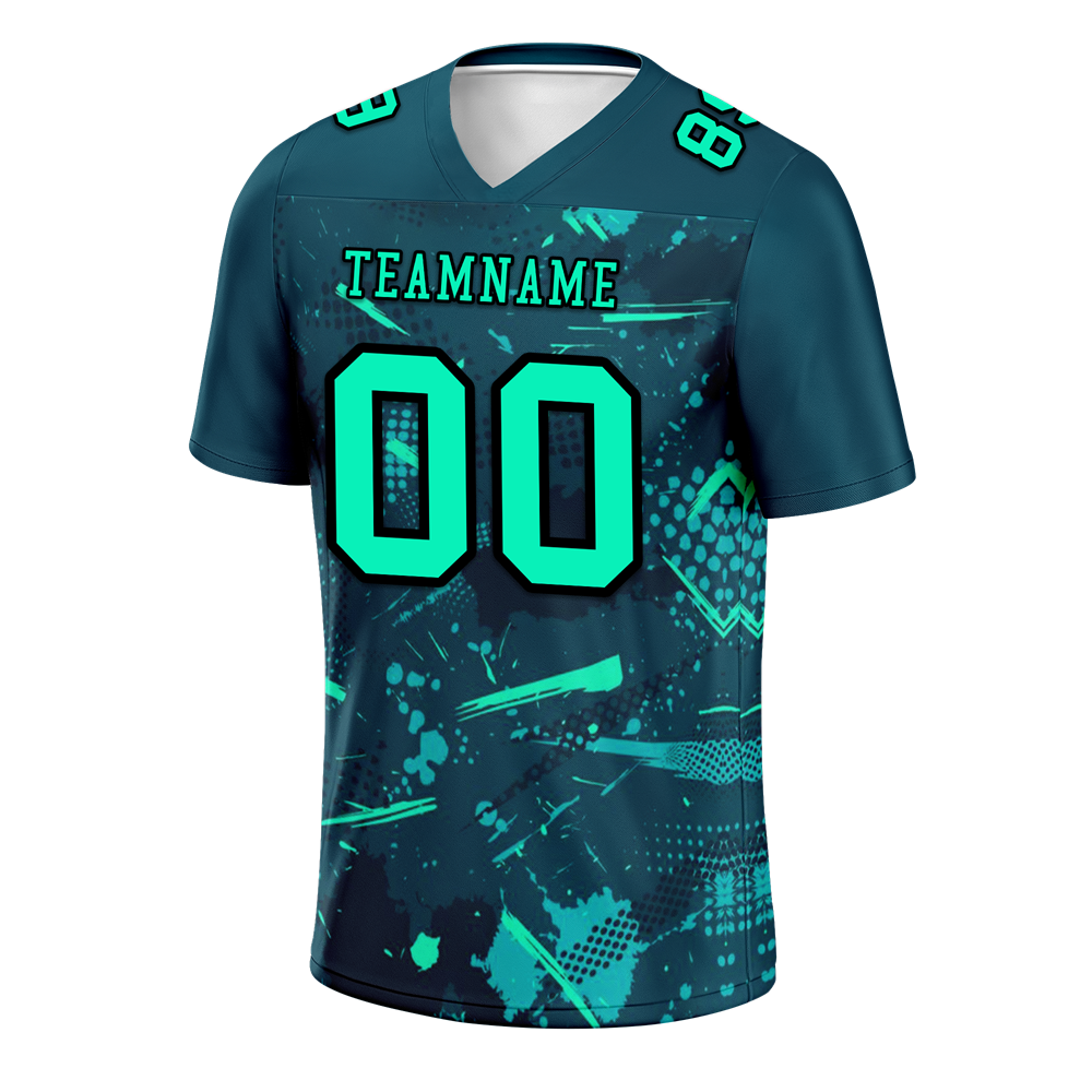 Custom Green Graffiti Pattern Green Personalized Authentic Football Jersey FBJ02-bc0fab8