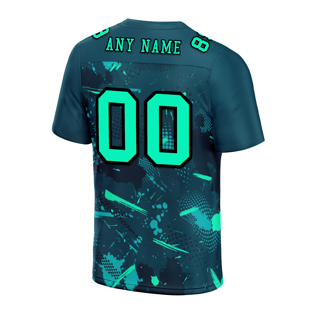 Custom Green Graffiti Pattern Green Personalized Authentic Football Jersey FBJ02-bc0fab8