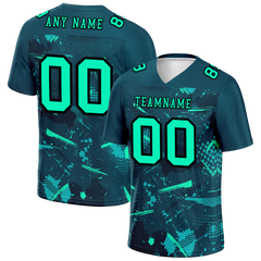 Custom Green Graffiti Pattern Green Personalized Authentic Football Jersey FBJ02-bc0fab8