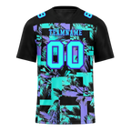 Custom Black Graffiti Pattern Aqua Personalized Authentic Football Jersey FBJ02-bc0fab9