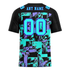 Custom Black Graffiti Pattern Aqua Personalized Authentic Football Jersey FBJ02-bc0fab9