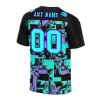 Custom Black Graffiti Pattern Aqua Personalized Authentic Football Jersey FBJ02-bc0fab9