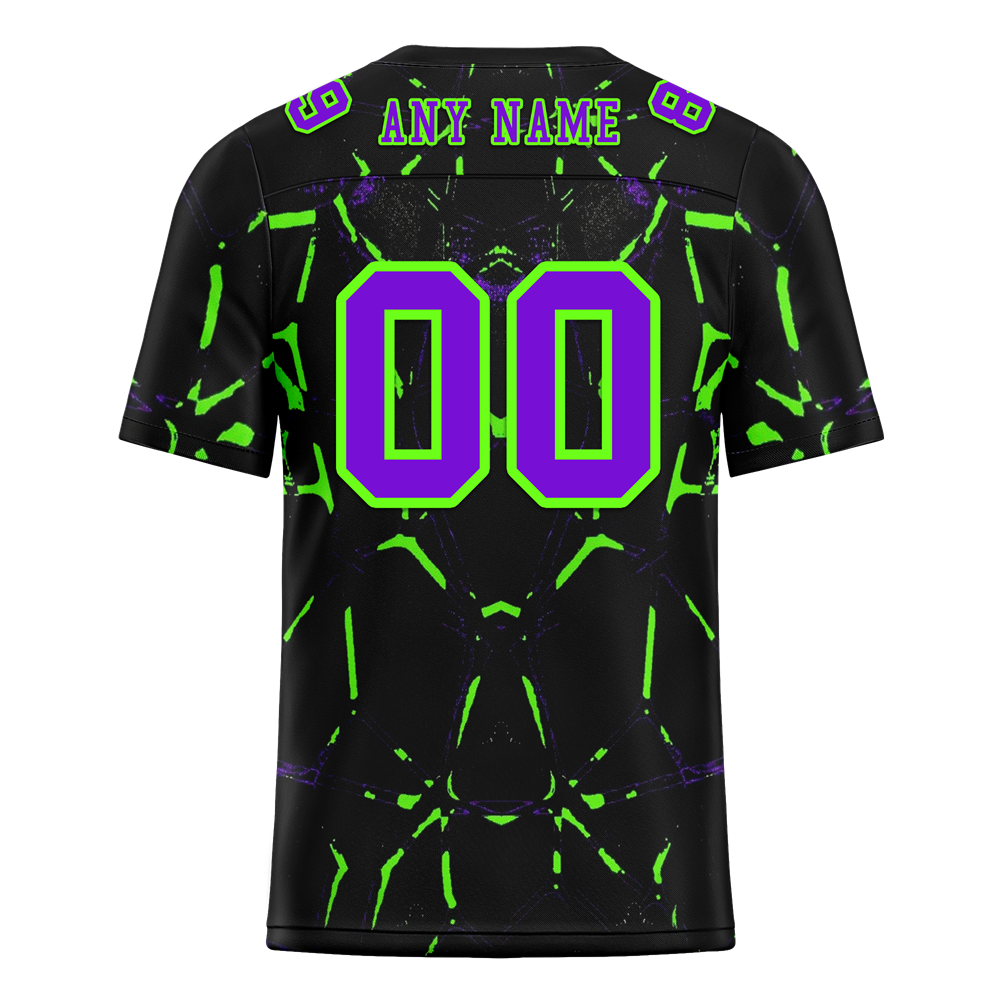 Custom Black Graffiti Pattern Purple Personalized Authentic Football Jersey FBJ02-bc0fac0