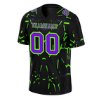 Custom Black Graffiti Pattern Purple Personalized Authentic Football Jersey FBJ02-bc0fac0