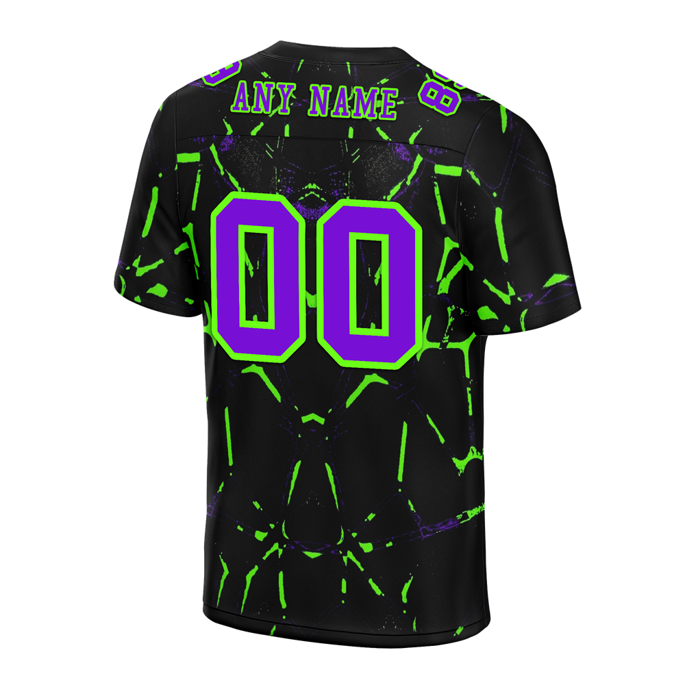 Custom Black Graffiti Pattern Purple Personalized Authentic Football Jersey FBJ02-bc0fac0