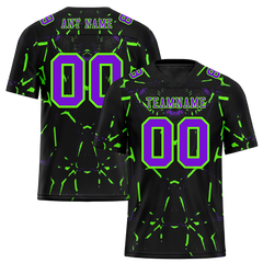 Custom Black Graffiti Pattern Purple Personalized Authentic Football Jersey FBJ02-bc0fac0