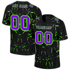 Custom Black Graffiti Pattern Purple Personalized Authentic Football Jersey FBJ02-bc0fac0
