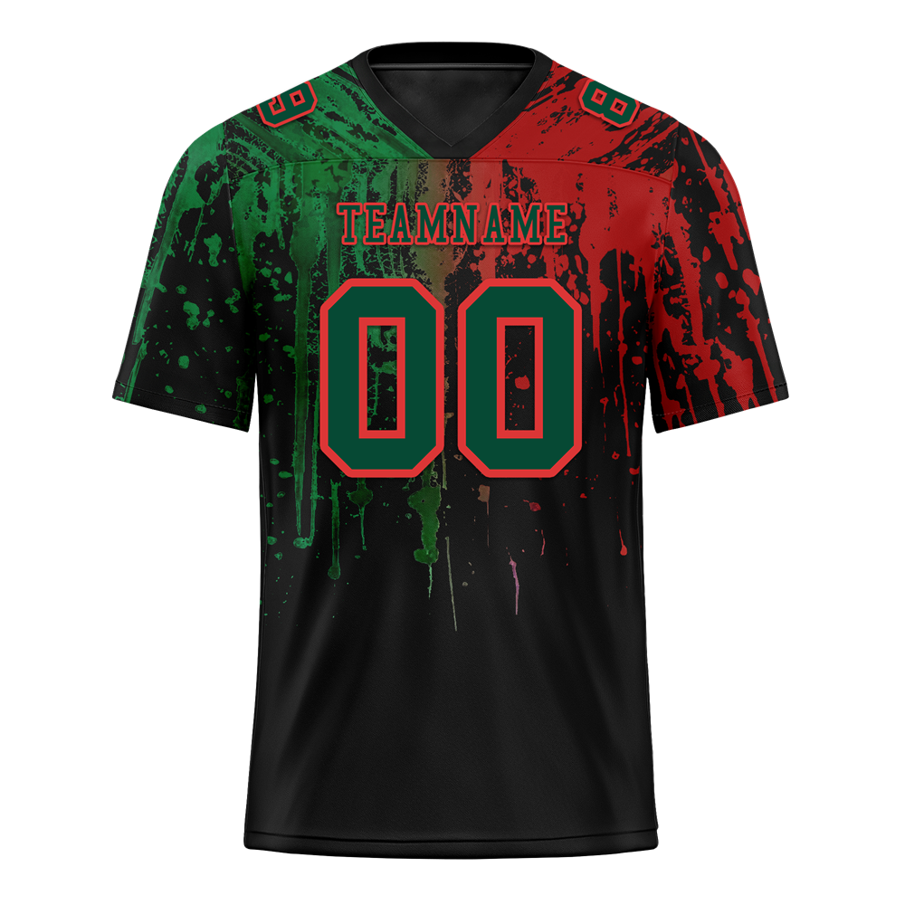 Custom Green Red Graffiti Pattern Green Personalized Authentic Football Jersey FBJ02-bc0faca