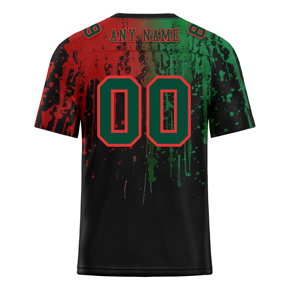 Custom Green Red Graffiti Pattern Green Personalized Authentic Football Jersey FBJ02-bc0faca