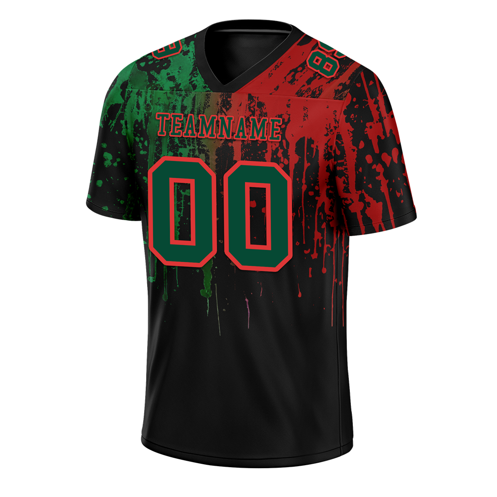 Custom Green Red Graffiti Pattern Green Personalized Authentic Football Jersey FBJ02-bc0faca