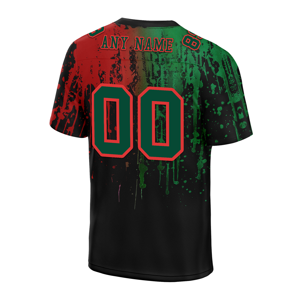 Custom Green Red Graffiti Pattern Green Personalized Authentic Football Jersey FBJ02-bc0faca