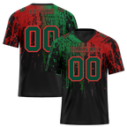 Custom Green Red Graffiti Pattern Green Personalized Authentic Football Jersey FBJ02-bc0faca