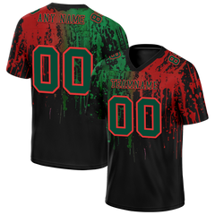 Custom Green Red Graffiti Pattern Green Personalized Authentic Football Jersey FBJ02-bc0faca