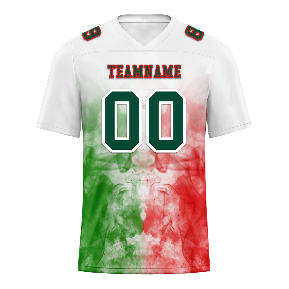 Custom White Graffiti Pattern Green Personalized Authentic Football Jersey FBJ02-bc0facb