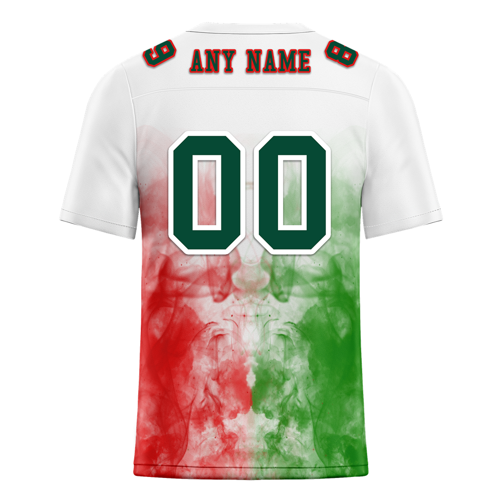 Custom White Graffiti Pattern Green Personalized Authentic Football Jersey FBJ02-bc0facb