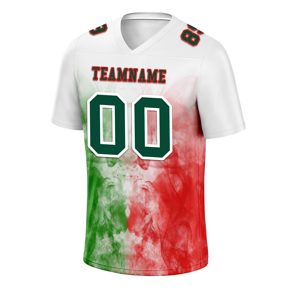Custom White Graffiti Pattern Green Personalized Authentic Football Jersey FBJ02-bc0facb