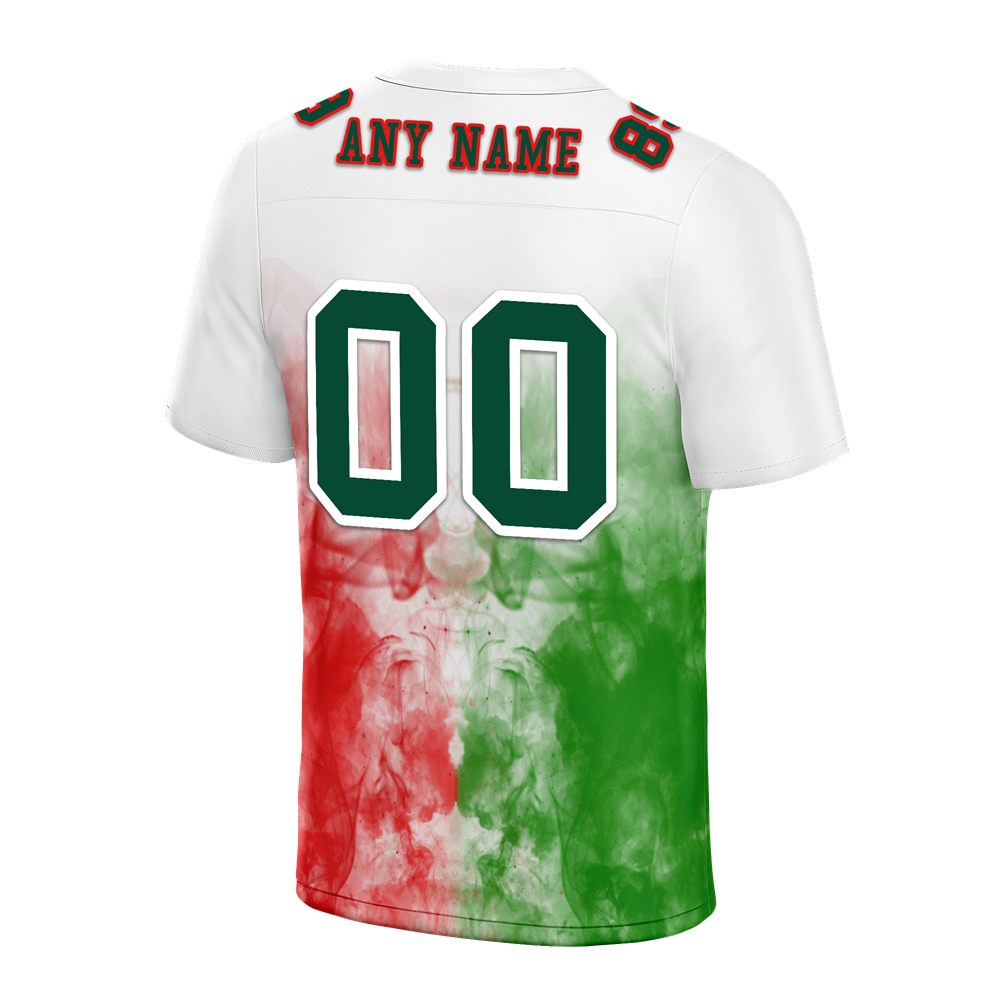 Custom White Graffiti Pattern Green Personalized Authentic Football Jersey FBJ02-bc0facb