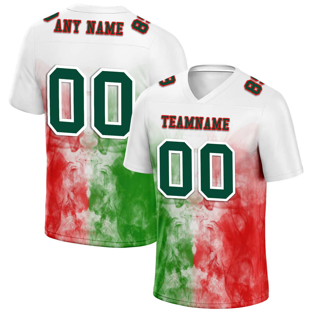 Custom White Graffiti Pattern Green Personalized Authentic Football Jersey FBJ02-bc0facb