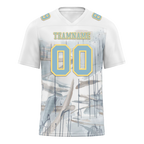 Custom White Graffiti Pattern Aqua Personalized Authentic Football Jersey FBJ02-bc0facc