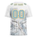 Custom White Graffiti Pattern Aqua Personalized Authentic Football Jersey FBJ02-bc0facc