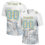 Custom White Graffiti Pattern Aqua Personalized Authentic Football Jersey FBJ02-bc0facc