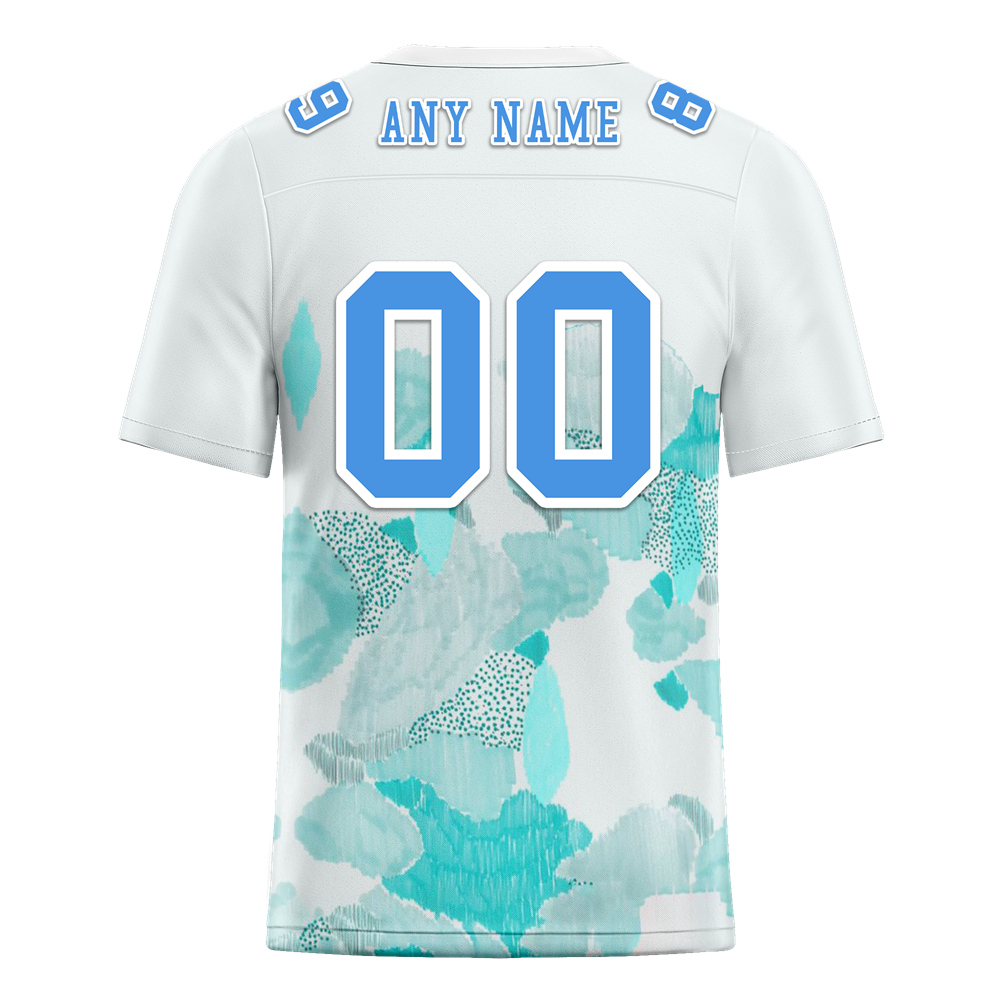 Custom White Graffiti Pattern Blue Personalized Authentic Football Jersey FBJ02-bc0facd