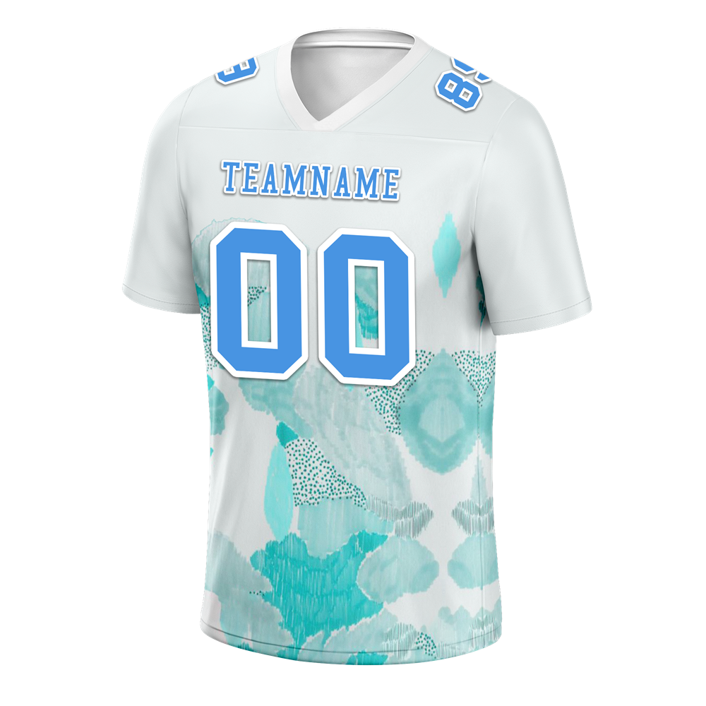 Custom White Graffiti Pattern Blue Personalized Authentic Football Jersey FBJ02-bc0facd