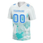 Custom White Graffiti Pattern Blue Personalized Authentic Football Jersey FBJ02-bc0facd
