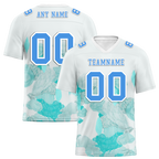 Custom White Graffiti Pattern Blue Personalized Authentic Football Jersey FBJ02-bc0facd