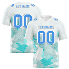 Custom White Graffiti Pattern Blue Personalized Authentic Football Jersey FBJ02-bc0facd