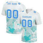 Custom White Graffiti Pattern Blue Personalized Authentic Football Jersey FBJ02-bc0facd