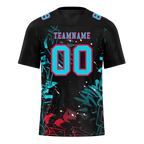 Custom Black Graffiti Pattern Aqua Personalized Authentic Football Jersey FBJ02-bc0face