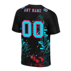 Custom Black Graffiti Pattern Aqua Personalized Authentic Football Jersey FBJ02-bc0face
