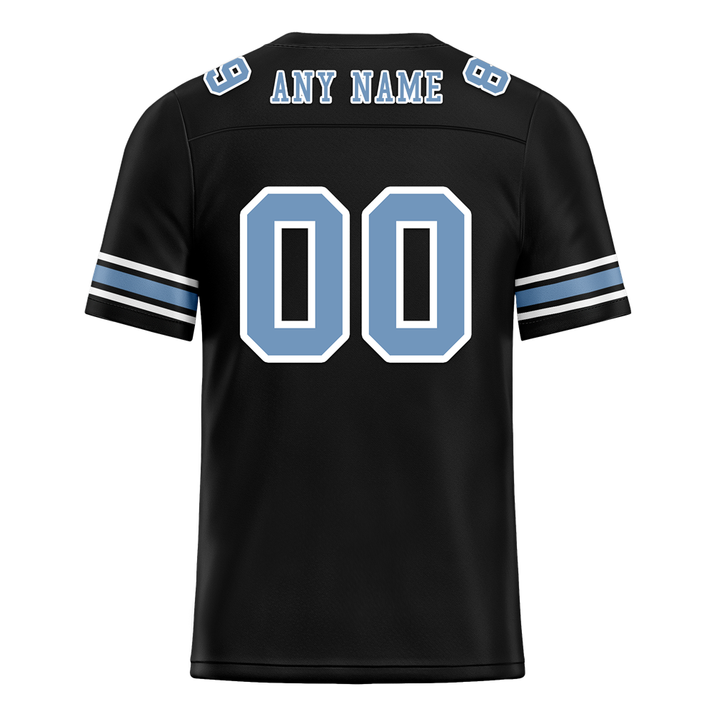 Custom Black Graffiti Pattern Aqua Personalized Authentic Football Jersey FBJ02-bc0facf