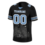 Custom Black Graffiti Pattern Aqua Personalized Authentic Football Jersey FBJ02-bc0facf